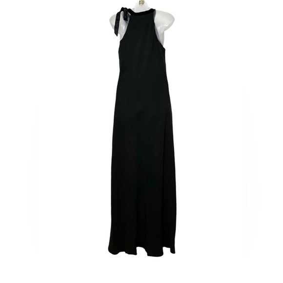 Lauren Ralph Lauren Black Formal Chiffon Halter Dress - Picture 3 of 4